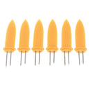 6pcs Corn Holders Skewers Needle Fork For BBQ Garden Hand Tools FT