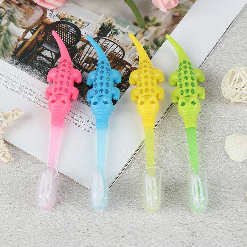 4pcs Kids Cartoon Crocodile Toothbrush Children Soft Bristle Tooth Mouth Cl Kw
