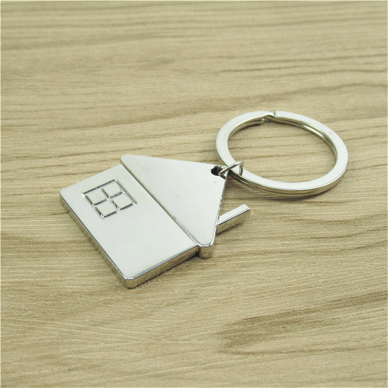 1pc House Home Keyring Alloy Pendant Keyfob Chrome Key Bag Chain Wedding Gift