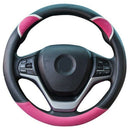Cute Carbon Fiber Steering Wheel Cover Synthetic Leather Auto Car Steering  T7W6