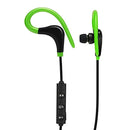 Wireless Earphones Sports Running Ear Hook and Cap Microphone Earplug Green