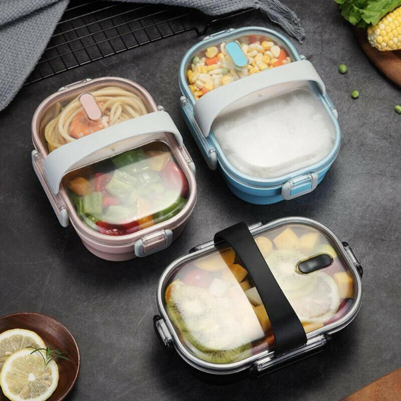 Japanese Portable Lunch Box For Kids School Stainless Steel Bento Box Kitch E3U9