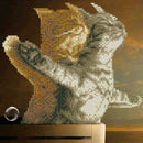 Romantic Cats 5D Diamond Embroidery Painting Cross Stitch Craft Decoratio D T4A1