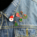 6pcs Christmas Tree Snowflake Bell Stocking Enamel Brooch Pin Badges for Cl S9Y7