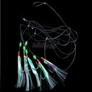 5Pcs Fishing Rigs Barbed Hooks 3/0 High Reflective Glow Beads & Lure Bait