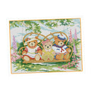 Bears Swing Cross Stitch Stamped Kits Quilt Pre-Printed Cross-Stitching Patterns