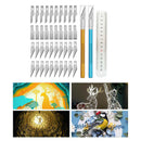 42 Pack Carving  Kit with Refill Art Blades Cutting Tool & Ruler for Craft,