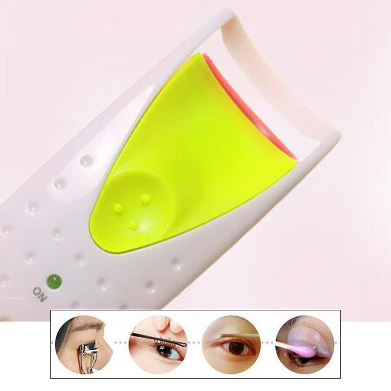 Heated Eyelash Curler W/ Silicone Heating Pad Automatic Lashes Curling Clip