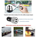 Dual USB Port Fast Charging Car Charger Safety Hammer Diamond Style (White) A