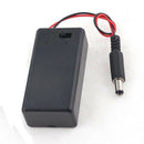 2pcs 2.1 x 5.5mm Male Plug Case Box Holder w Cover for 9V Battery