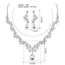 Women'S Crystal Diamond Necklace Set Two-Piece Fancy Bridal Necklace And Ov