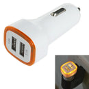 1x Universal Double USB Port Car Charger LED Adapter For Cell Phones Random New