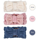 3 Pack Coral Fleece Bowtie Headbands Makeup Headbands Wash Spa Yoga Sports