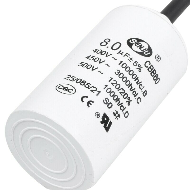 5X(CBB60 450VAC 8uF 5% Wired Terminal Motor Start Capacitor Q4U1)