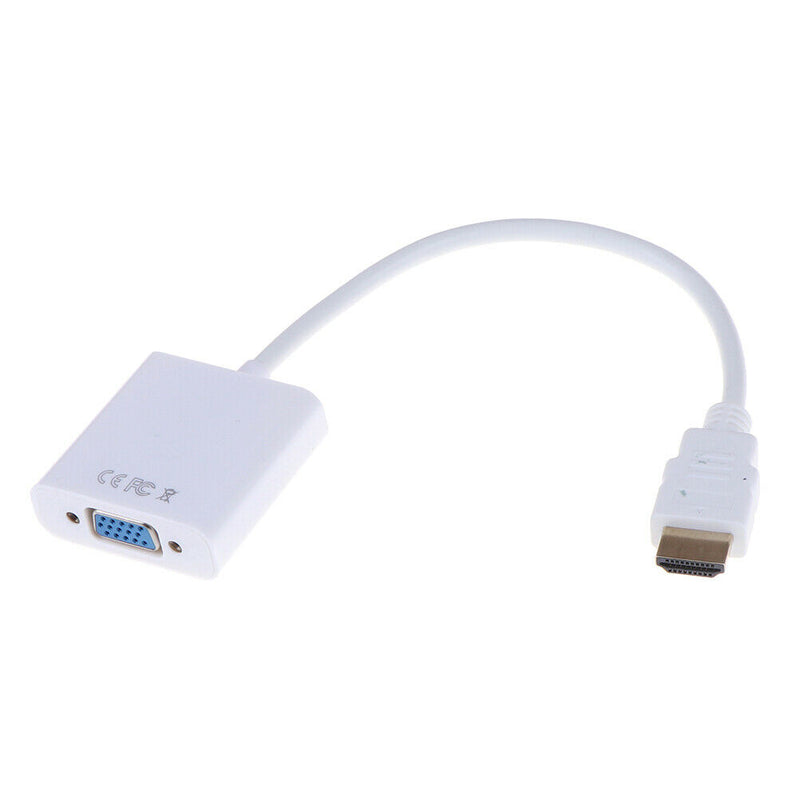 1Pcs HDMI to VGA converter adapter HD 1080P WhiteEBJC&j