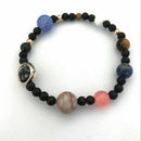 Solar System 9 Planets Universe Stars Women Office Style Natural Stones Bea S3I7