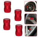 4pcs Red Aluminium Car Accessory Wheel Tyre Valve Stems Air Dust Cover Screw Cap