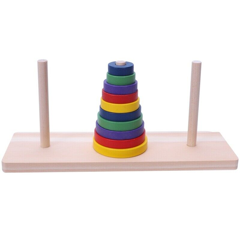 Wooden Colorful Ten-storey Tower of Logic Puzzle Brain Teaser Intellectual  H7K8