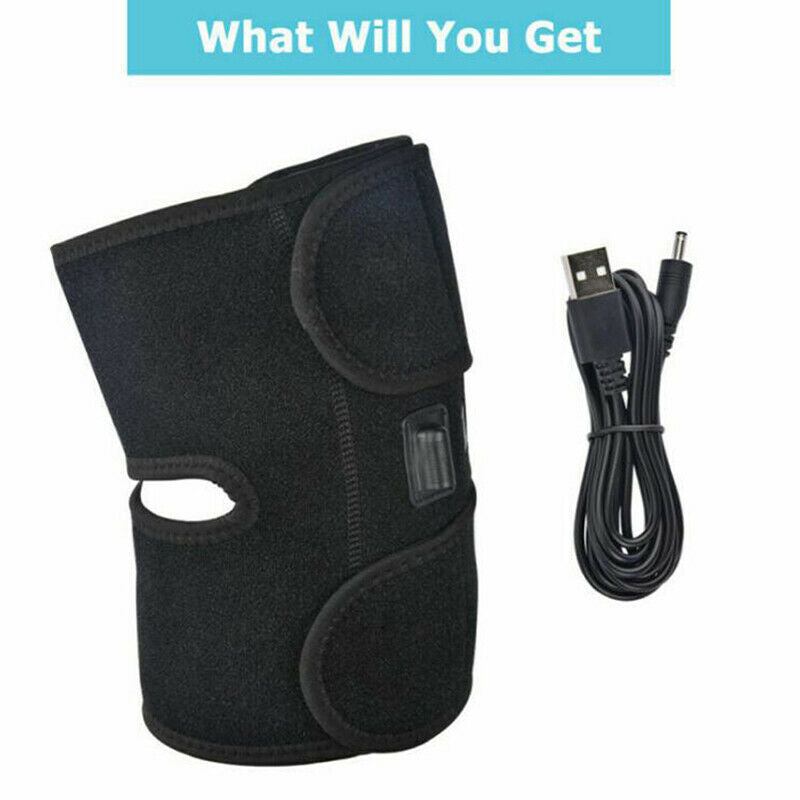Electric Heated Knee Pad Warm Leg Wrap Belt Brace Arthritis Pain Relief BX