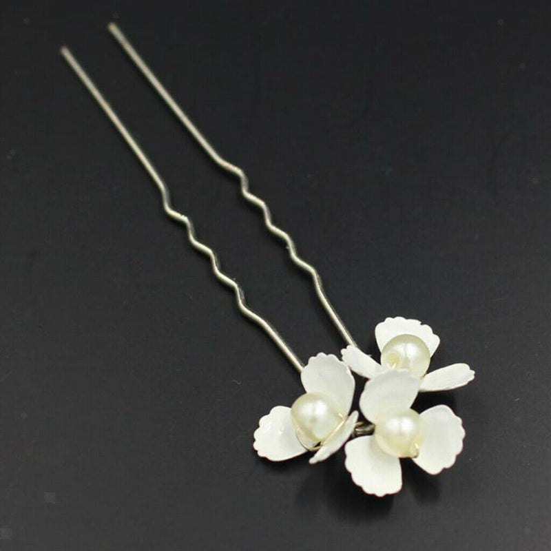 Bride Bridesmaid Wedding Party Hair Pin Womens Hair Stick Headwear White