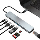 Aluminum Multifunction USB Type-C 8 In 1 HDMI Hub Adapter