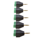 5x Audio 3 Pole 3.5mm Male to 3 Pin Female Video Balun Adapter for Earphone