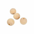 50pcs 20mm Large Wooden Beads Natural Color Round Ball Wood Speacer Beads WD