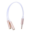 3.5mm Stereo Audio Male to 2 Female Headphone Mic Y Splitter Cable Adapter