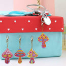 4pcs/set DIY Special-shaped Diamond Painting Mushroom Keychain Key Rings