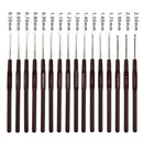 16pcs 0.5mm-2.5mm Aluminum Crochet Needle Micro Hooks Kit Braids Needle #