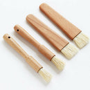 2 pcs Wooden handle Oil Brush Baking Cook Pastry BBQ Basting Brush Set