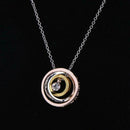 Elegant Women Shining Rhinestone Round Pendant Necklace Jewelry Gifts Decor