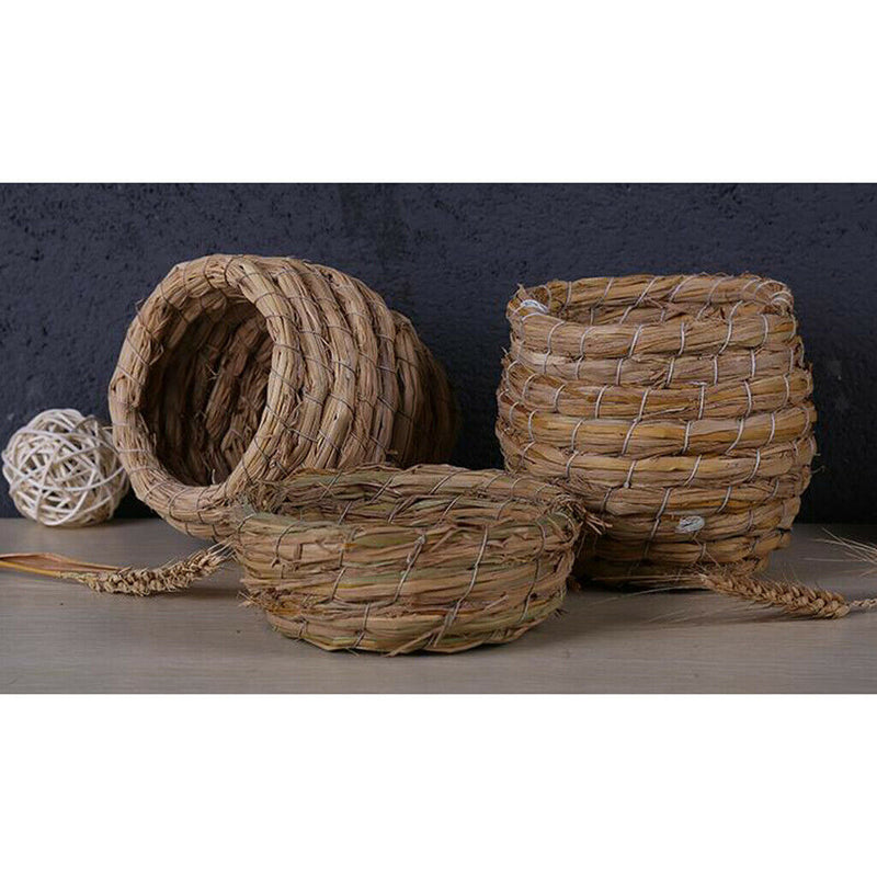 Woven Straw Bird Nest Cage Birdhouse/Bed House for Parrot Pigeon Unbranded
