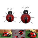 Metal Garden Wall Art Decorative Set of 2 Cute Ladybugs Outdoor Wall Sculptures