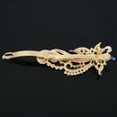 Dark Blue Rhinestones Inlaid Swirl Floral Barrette French Hair Clip