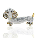 Cute Dachshund Dog Brooches For Women Fashion Alloy Rhinestone Enamel Anima F1P8