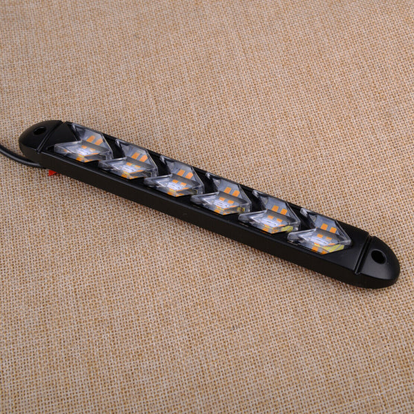 2Pcs 6 LED DRL Daytime Running Strip Light Sequential Flowing Turn Signal Lamp