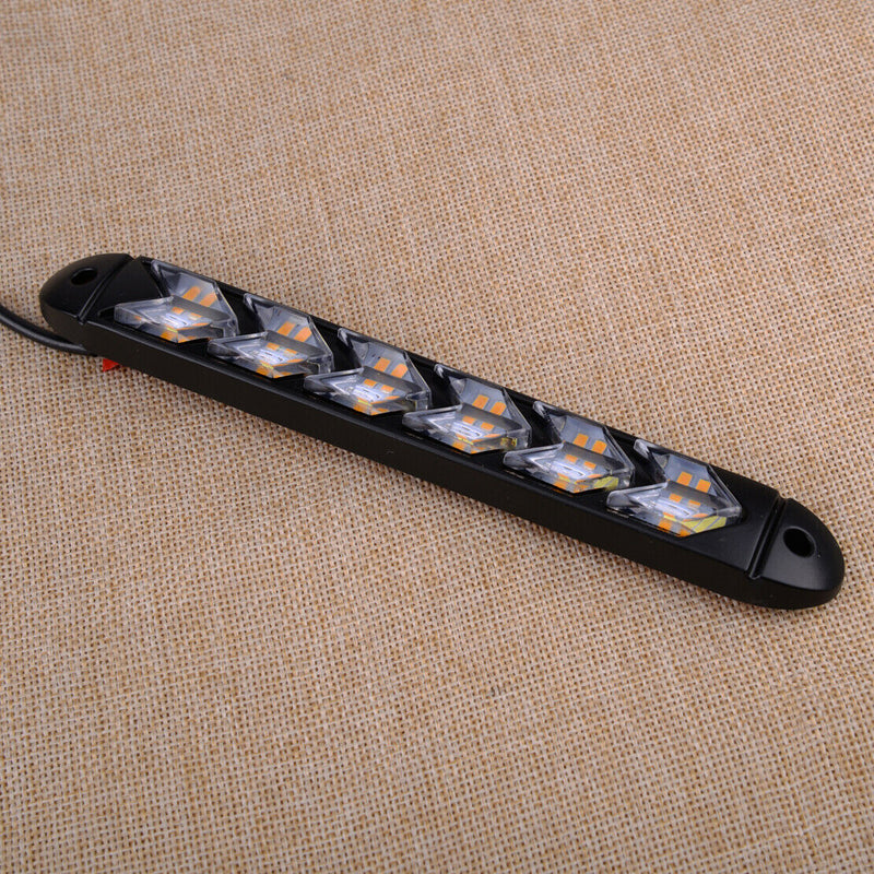 2Pcs 6 LED DRL Daytime Running Strip Light Sequential Flowing Turn Signal Lamp