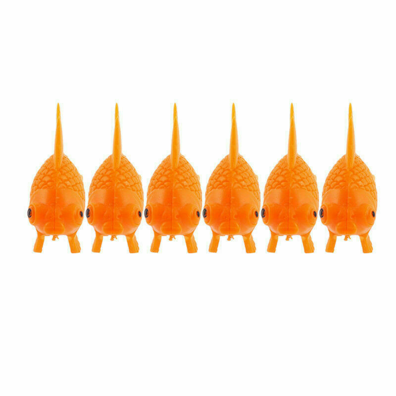 10pcs Orange Plastic Fish Tank Ornament .Artificial Goldfish Tail Swing A2T9