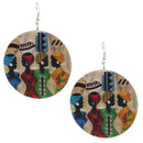 New Personality Handmade Natural African Wooden Earrings for Women Jewelry E
