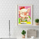Pig 5D Full Round Rhinestones Drill Diamond Painting Rhinestone Art Picture