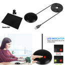 Black USB Conference Computer Laptop Microphone Stereo Condenser Speech Mic