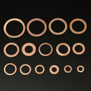 120pcs M6-M20 Assorted Solid Copper Gasket Washer Seal Flat Ring Set with TFU