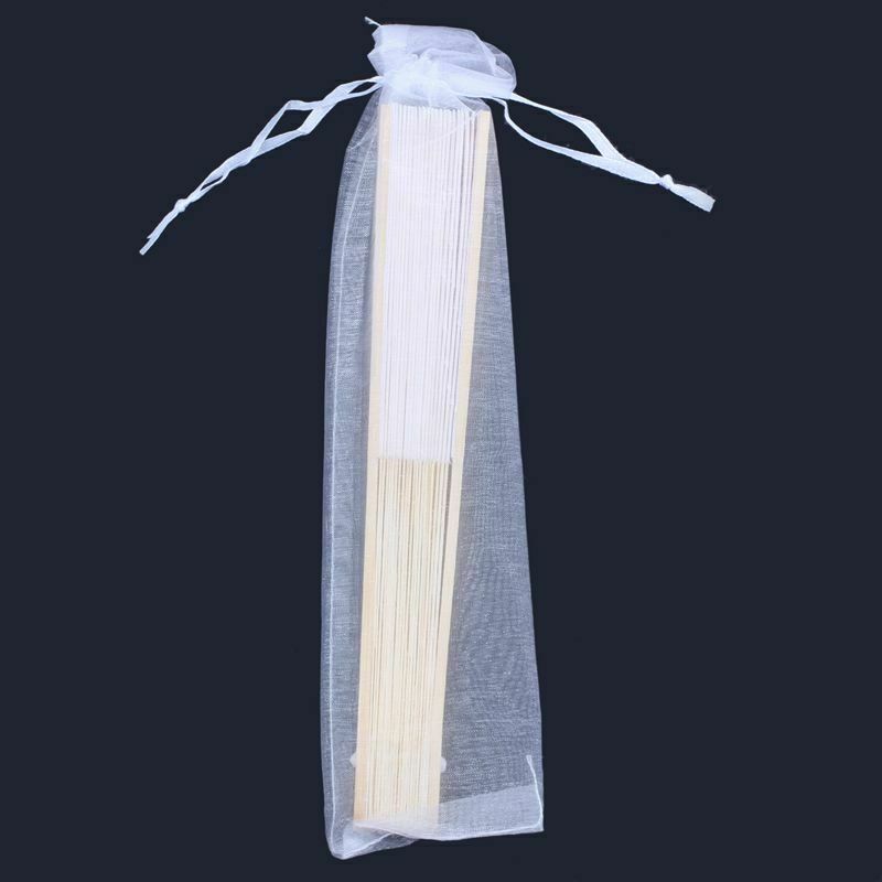 20 x Fan Fabric Gift Bag Bamboo Bone + Silk Fabric wedding favors dance wri C8T9