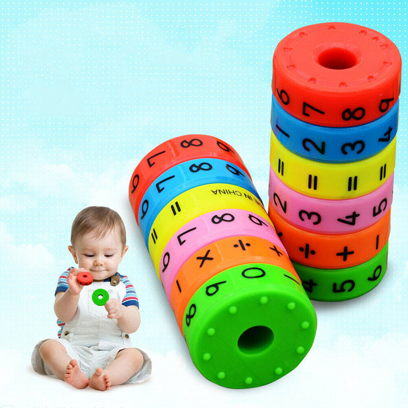 6x Magnetic Mathematics Arithmetic Numerals Cylinder Toys Kids Early Learning De