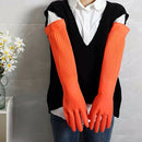 Waterproof Warm Household Dishwashing Dust Glove Long Rubber Gloves Kitchen  Hn