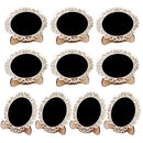 10 Chalk Chalkboard Blackboard Sign Label Wall Hanging Slate Memo Tags Oval