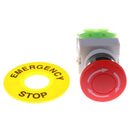 Red Mushroom Cap 1NO 1NC DPDS Emergency Stop Push Button Switch AC 660V 10A JR