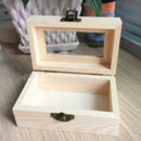 Unfinished Wooden Jewelry Tool Storage Box Glass Lid for Arts Crafts