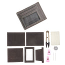 DIY Leather 3 Pockets Card Bag Kit Make Your Own Leather Card Holder Grey
